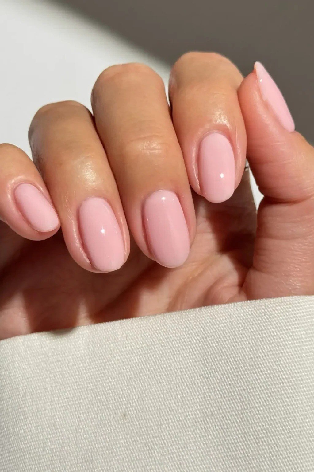 Cameo Pink Nails, soft pink nail idea for women over 70