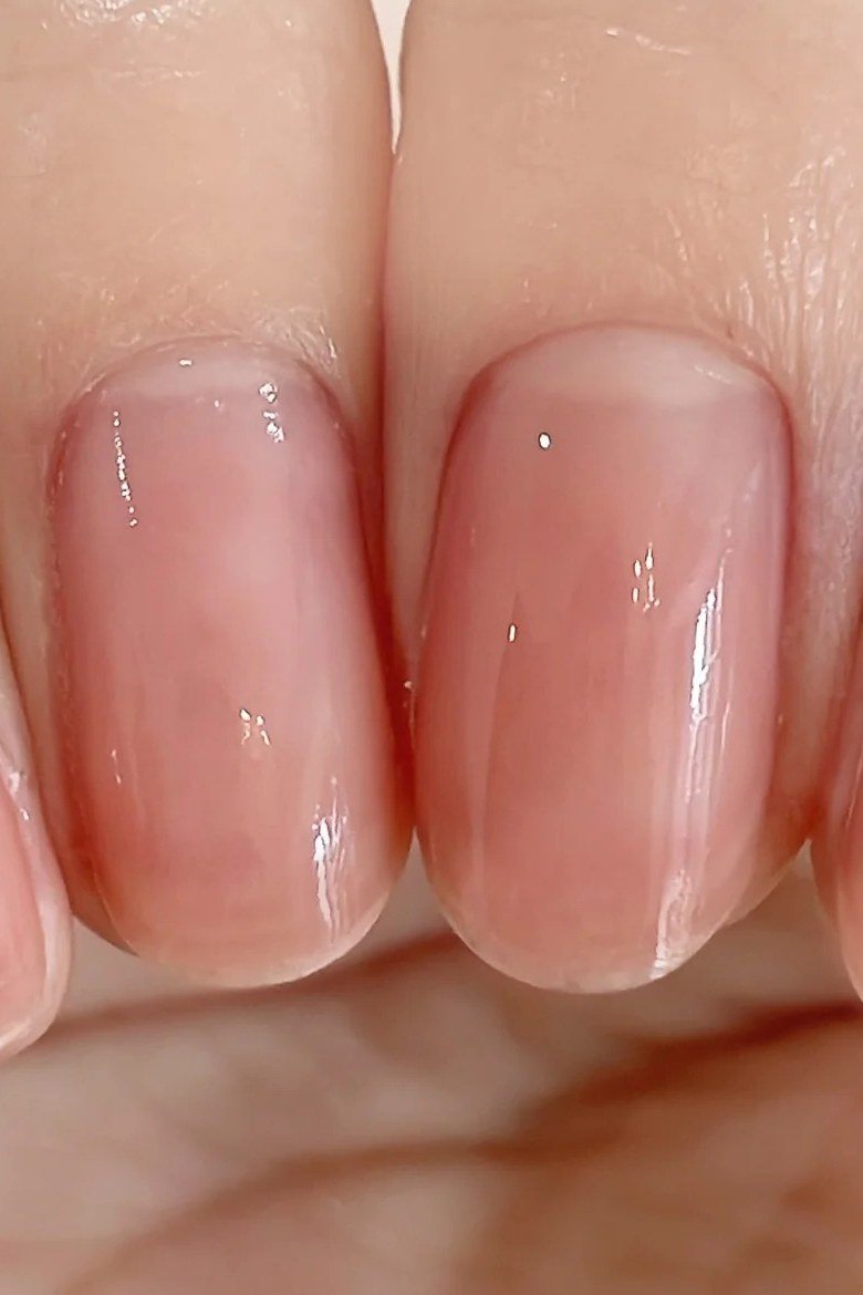 Blush Satin Nails, soft pink nail idea for women over 70