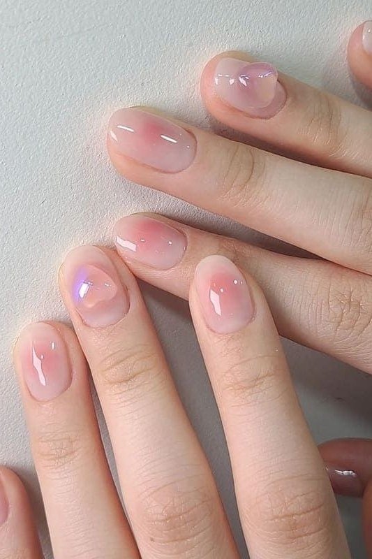 Pink Macaron Nails, soft pink nail idea for women over 70