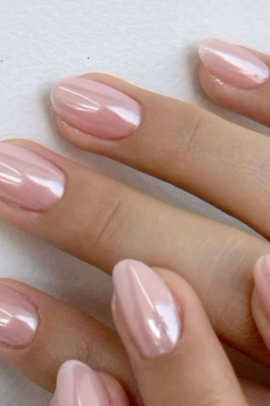 Pink Baby Boomer Nails, soft pink nail idea for women over 70