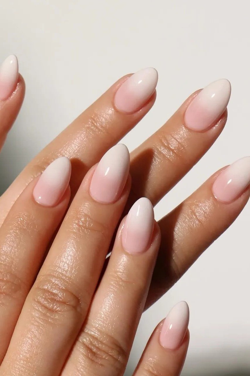 Pink Marble Nails, soft pink nail idea for women over 70