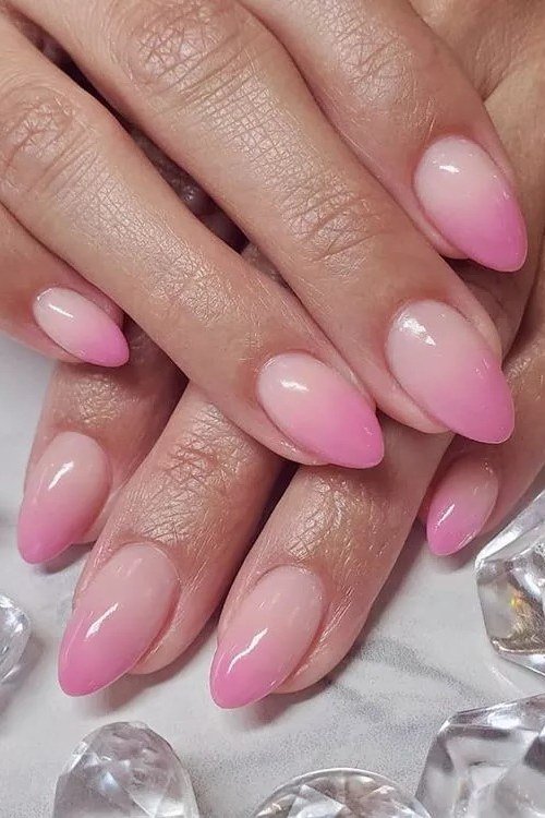 Cherry Blossom Pink Nails, soft pink nail idea for women over 70