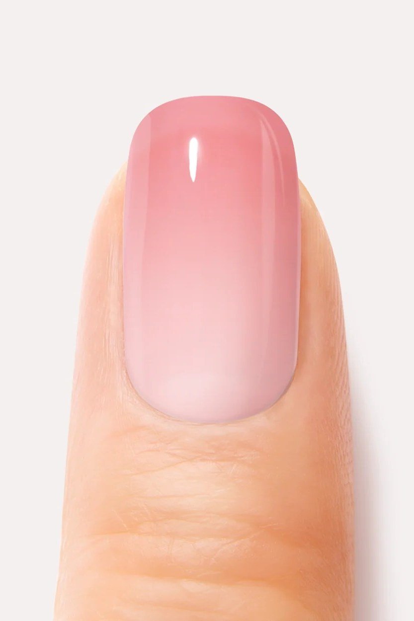 Blush Gold Foil Nails, soft pink nail idea for women over 70
