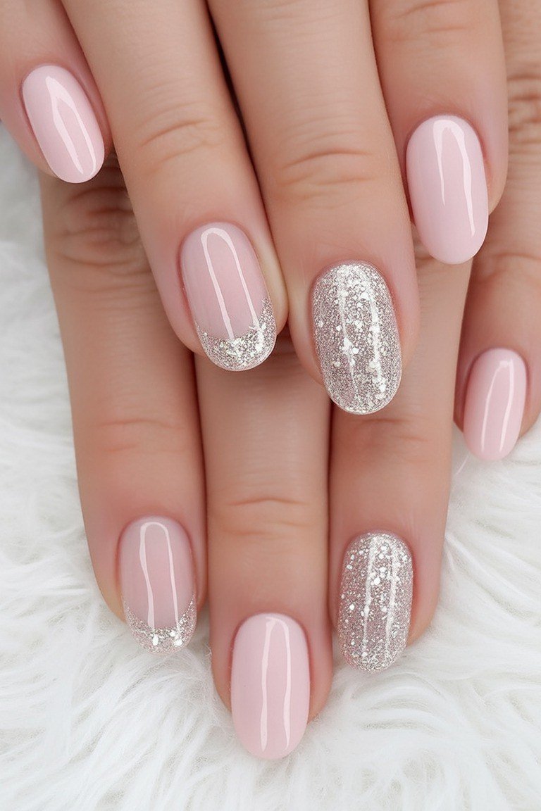 Rose Quartz Nails, soft pink nail idea for women over 70