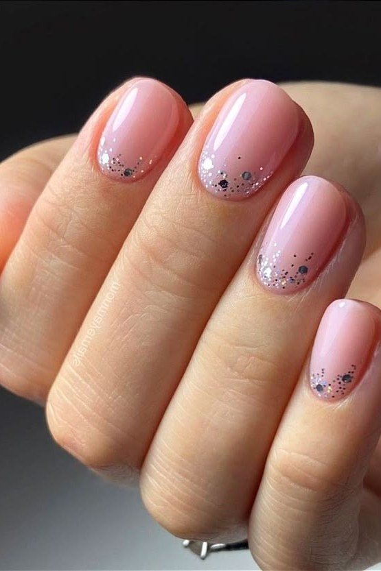Blush Mirror Nails, soft pink nail idea for women over 70