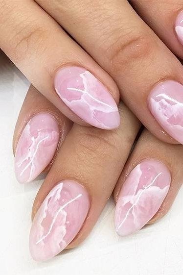 Blush Jelly Nails, soft pink nail idea for women over 70