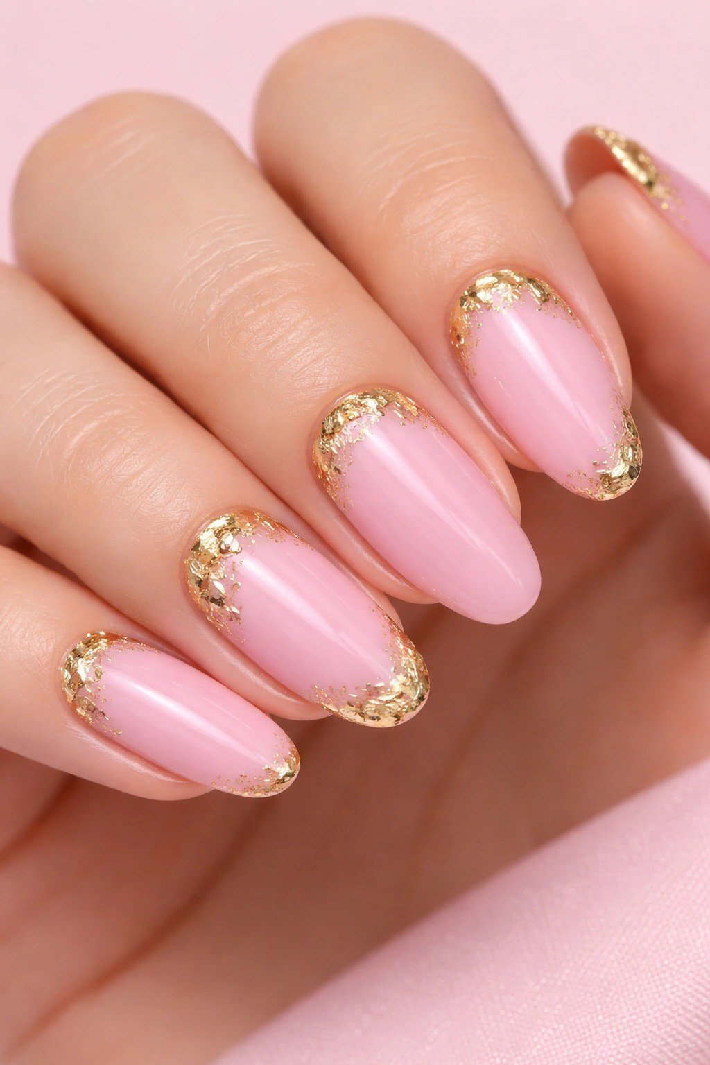 Blush Tortoise Nails, soft pink nail idea for women over 70