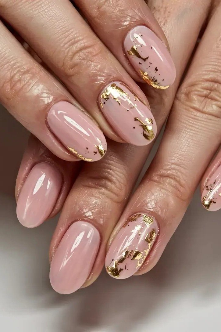 Pink Plaid Nails, soft pink nail idea for women over 70