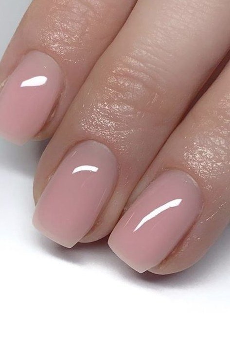 Sheer Pink Oval Fingertips - simple pink nail idea for women over 50