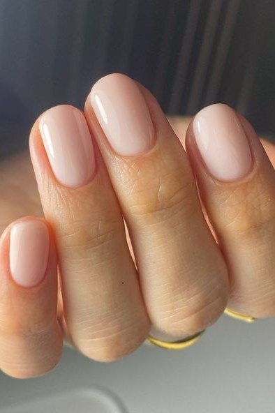 Blush Pink Oval Manicure - simple pink nail idea for women over 50
