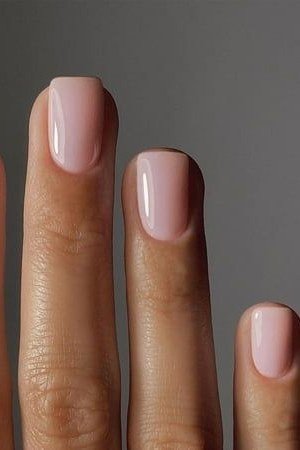 Sheer Pink Short Squares - simple pink nail idea for women over 50