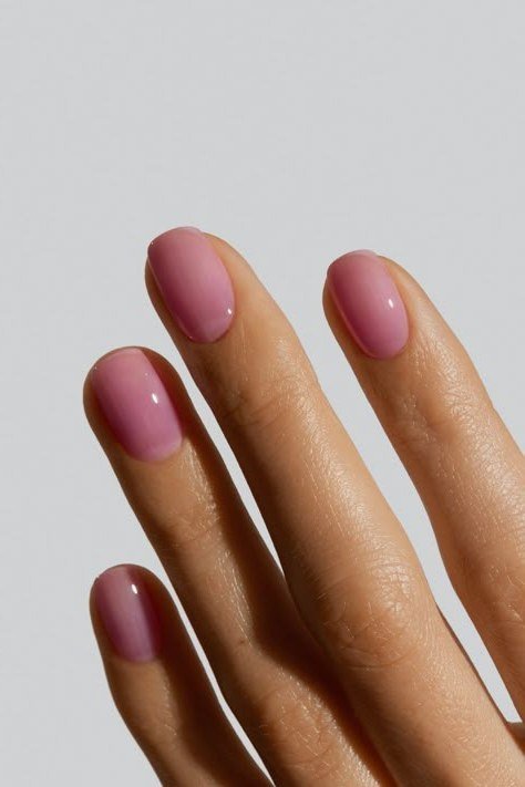 Dusty Rose Short Squares - simple pink nail idea for women over 50