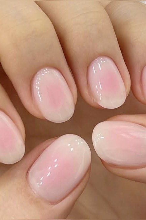 Milky Pink Squoval - simple pink nail idea for women over 50