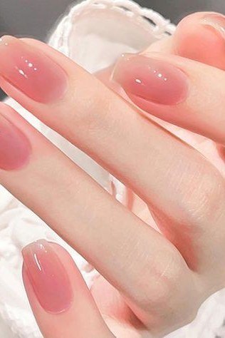 Pink Jelly Almonds - simple pink nail idea for women over 50