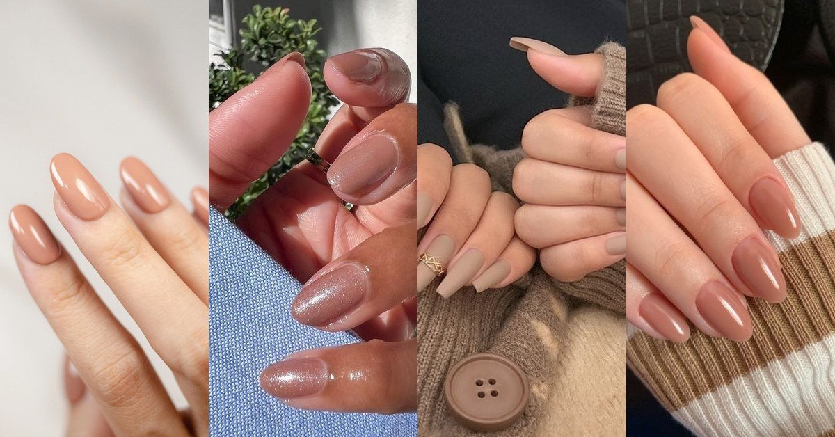 64 warm nude nail ideas for women over 50 collage
