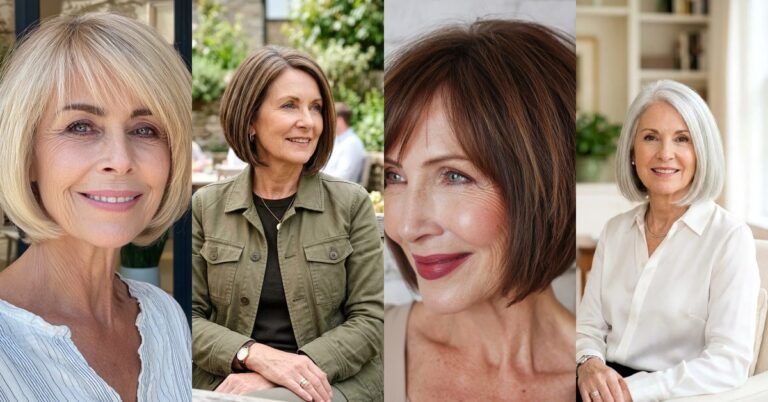 Wash and wear haircuts for women over 60 - featured collage