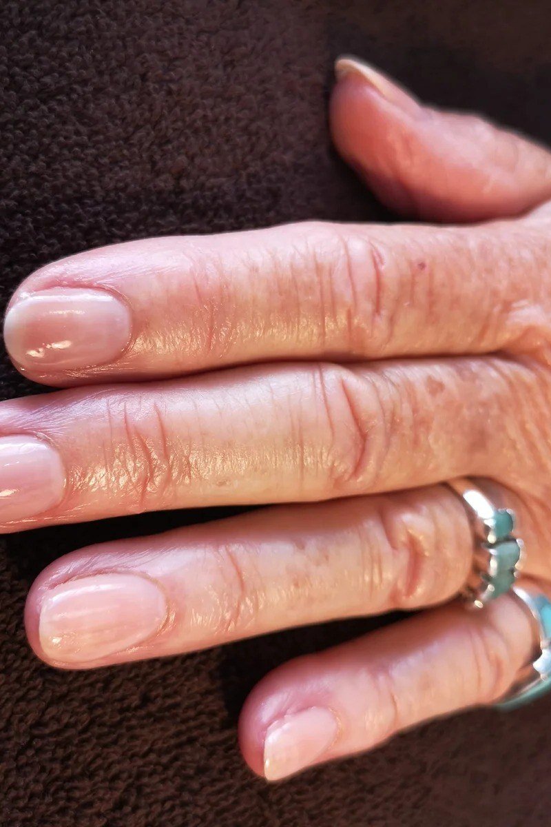 Rose-Pink with Mixed Finishes, winter nail color idea for women over 60
