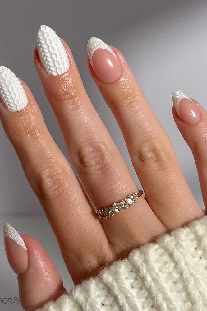 White Knit and Nude French for women over 60