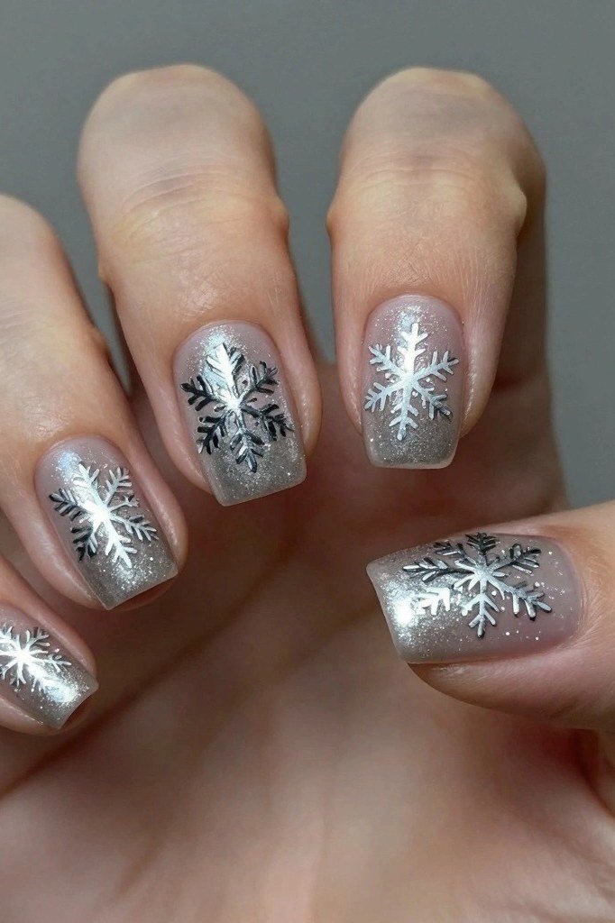 Silver Glitter Snowflakes for women over 60