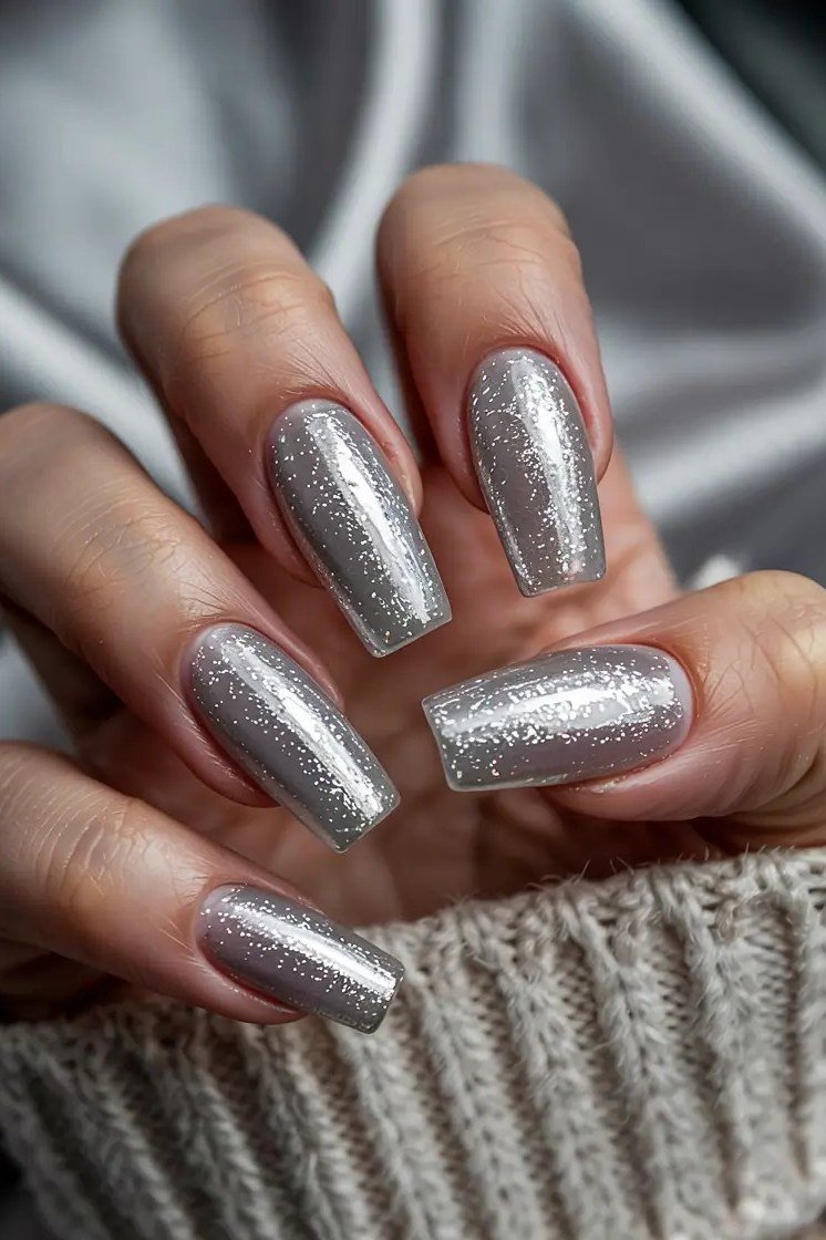 Silver Glitter Square for women over 60