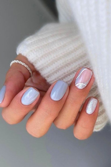Oxblood with a Rhinestone Accent - winter nail idea for women over 60