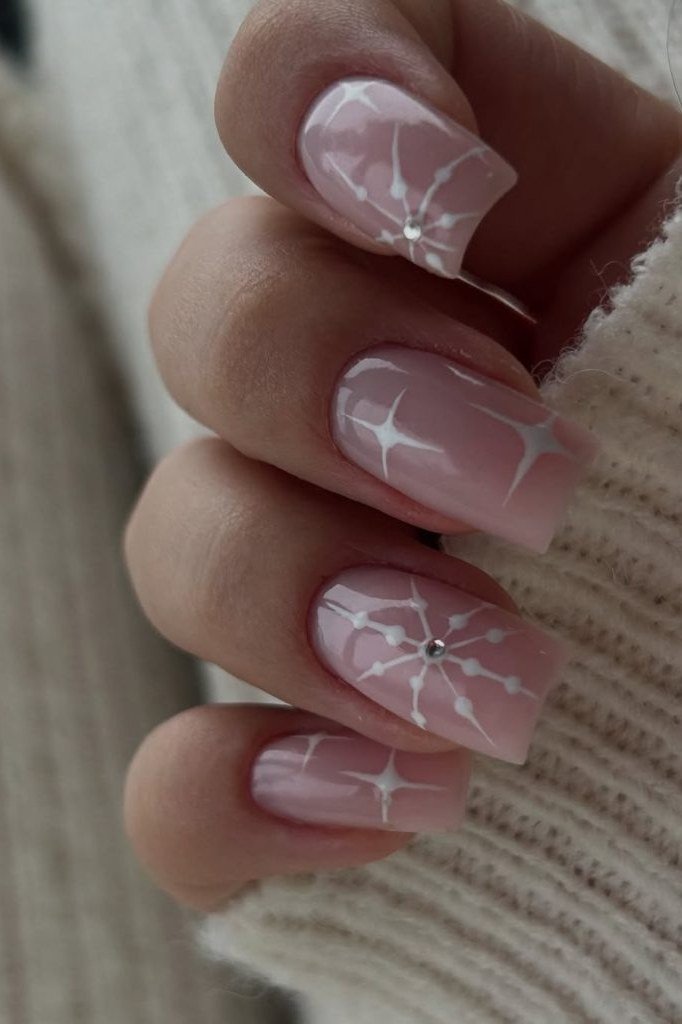 Pink Snowflake Square for women over 60
