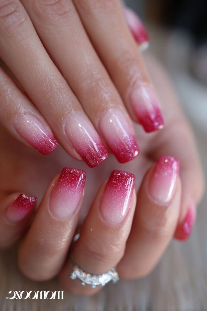 Red to Pink Ombre for women over 60