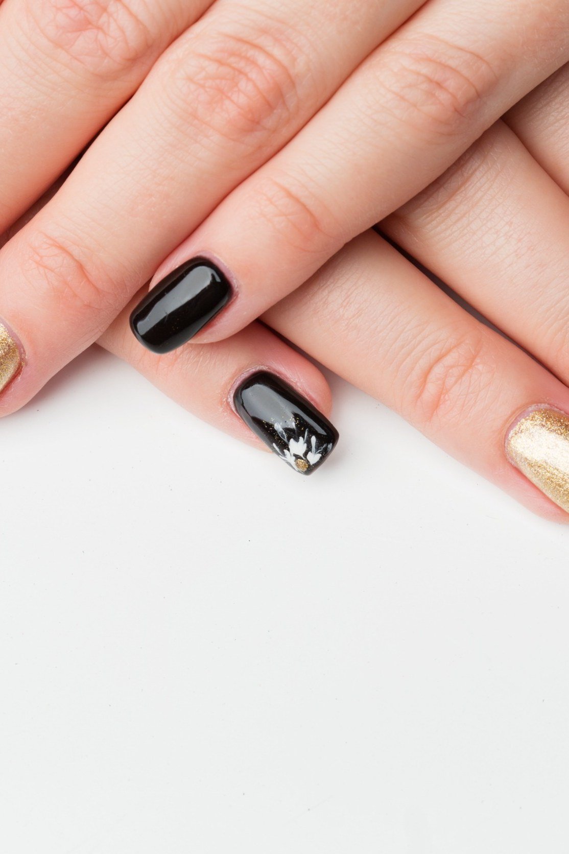 Silver Glitter Nails - winter nail idea for women over 60