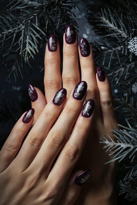 Icy Blue Glitter Nails - winter nail idea for women over 60
