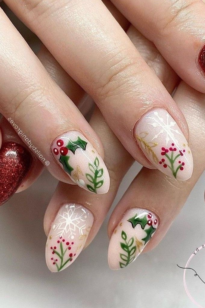 Red Glitter with Holly for women over 60