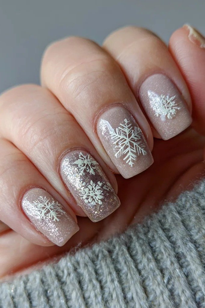 Champagne Glitter Snowflake for women over 60