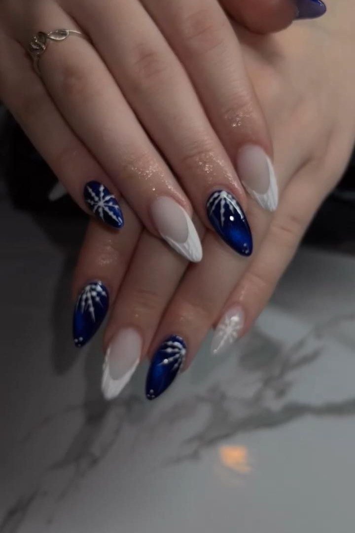 Emerald with Silver Glitter Fade - winter nail idea for women over 60