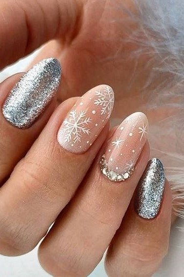 Silver Glitter with Pink Snowflake for women over 60