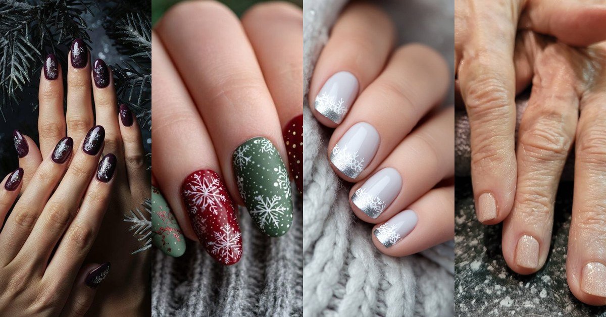 Winter nail ideas for women over 60 featured collage