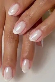 Pearl White French Tip Nails - timeless winter nail color for women over 60