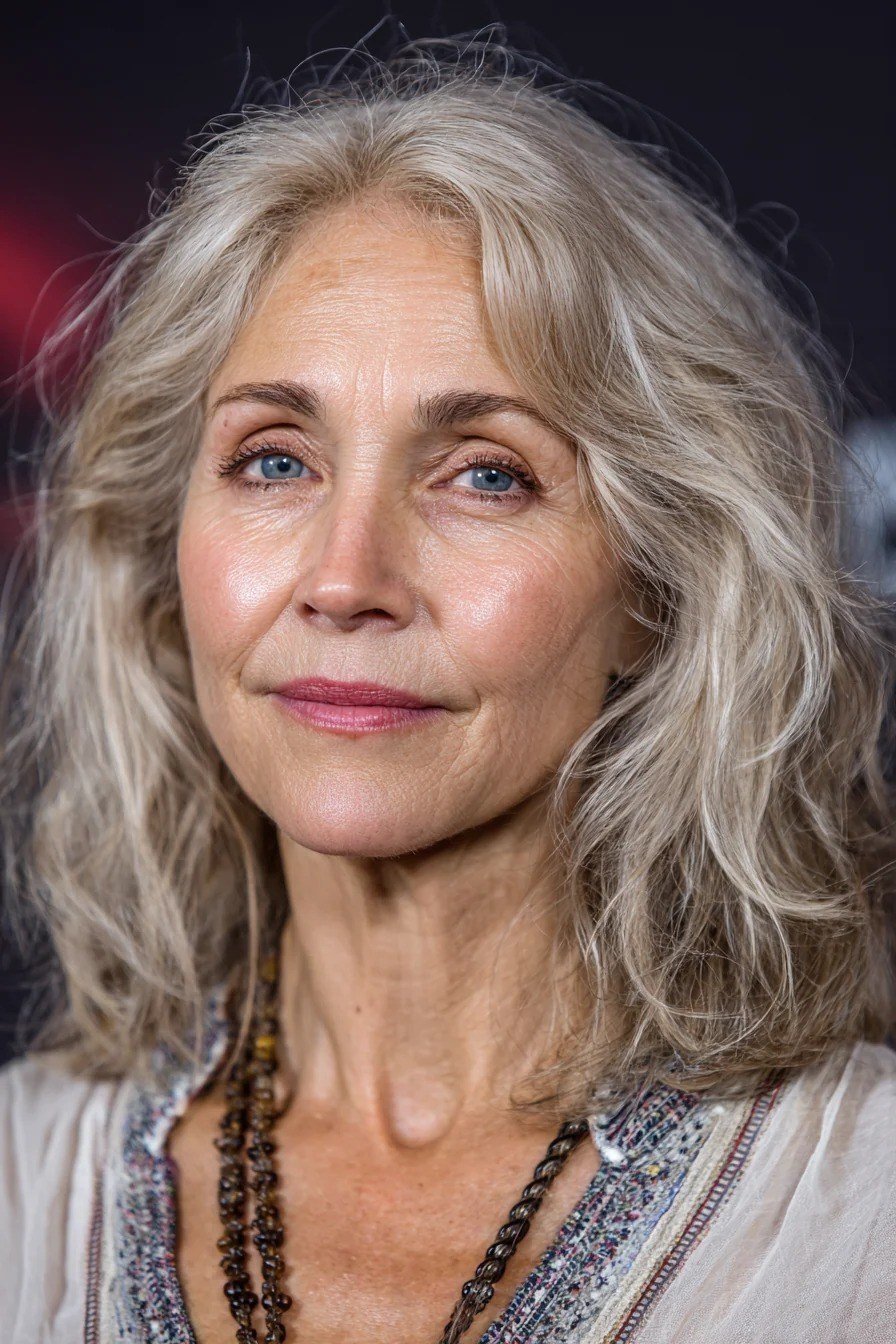 Silver Wavy Medium Cut for women over 60