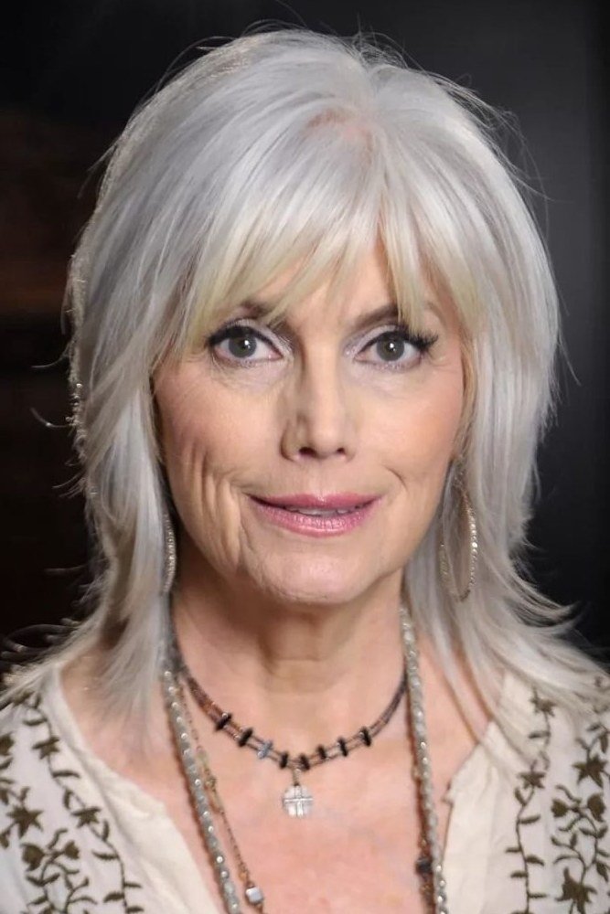 White Cut with Wispy Bangs for women over 60
